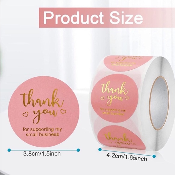 NEW Poshmark Packages "Thank You" Gift Wrap Shipping Supplies Set ~ 100 Stickers - Picture 3 of 7